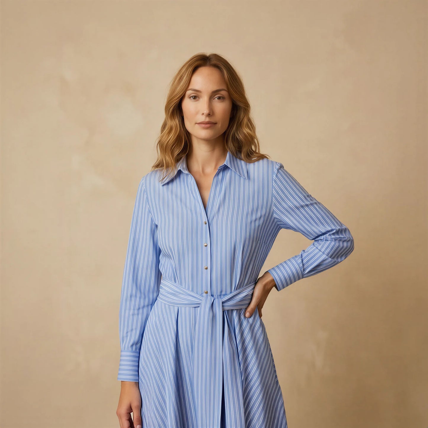 Robe Chemise Longue à Rayures Graphiques Fulvia