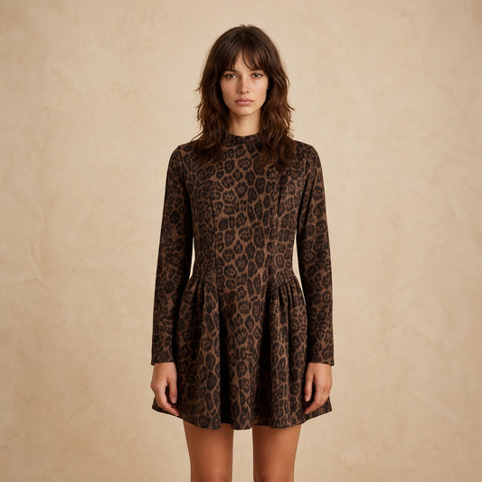 Robe Courte Dos Nu à Imprimé Léopard Mello