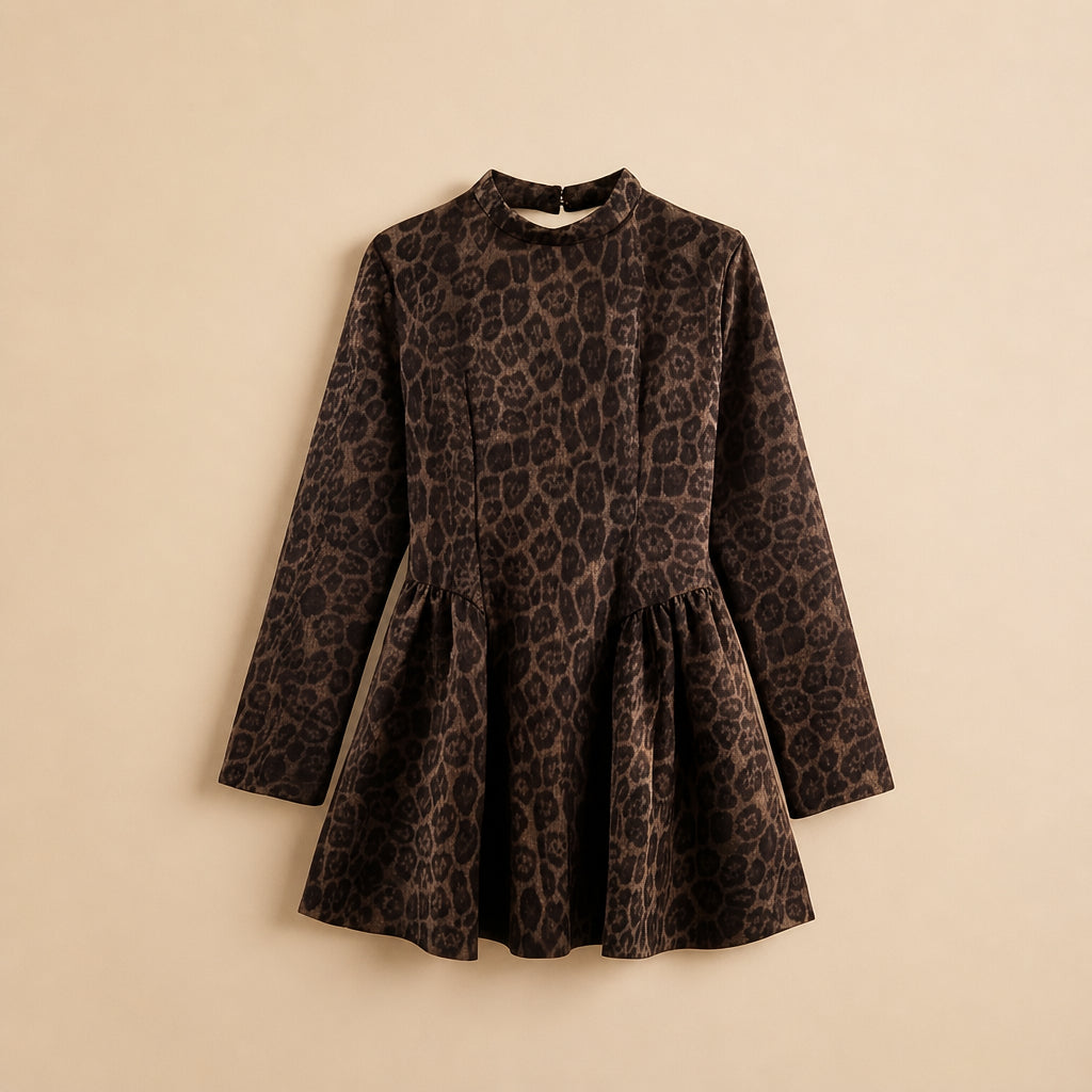 Robe Courte Dos Nu à Imprimé Léopard Mello