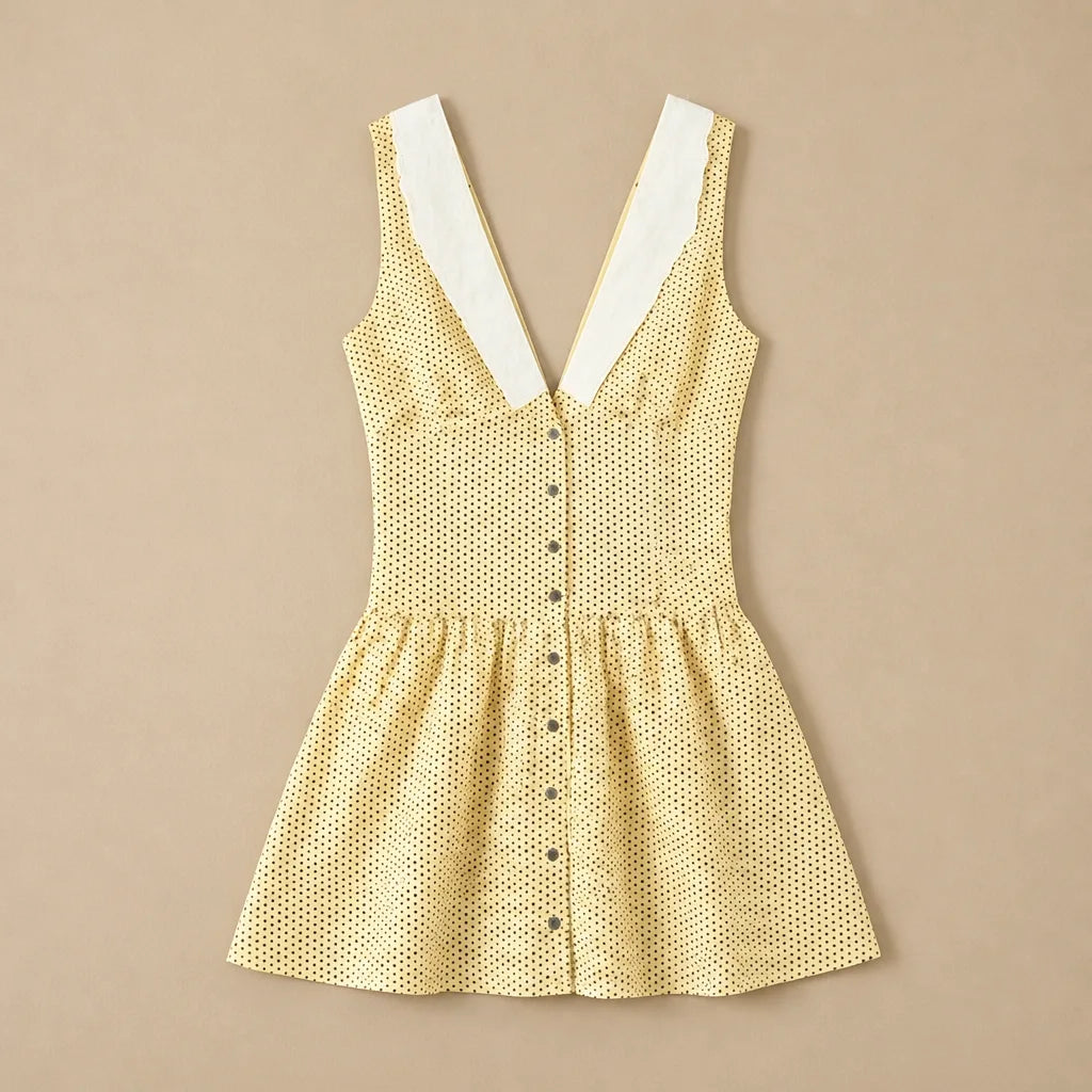 Robe Courte Élastique à Pois Cloe