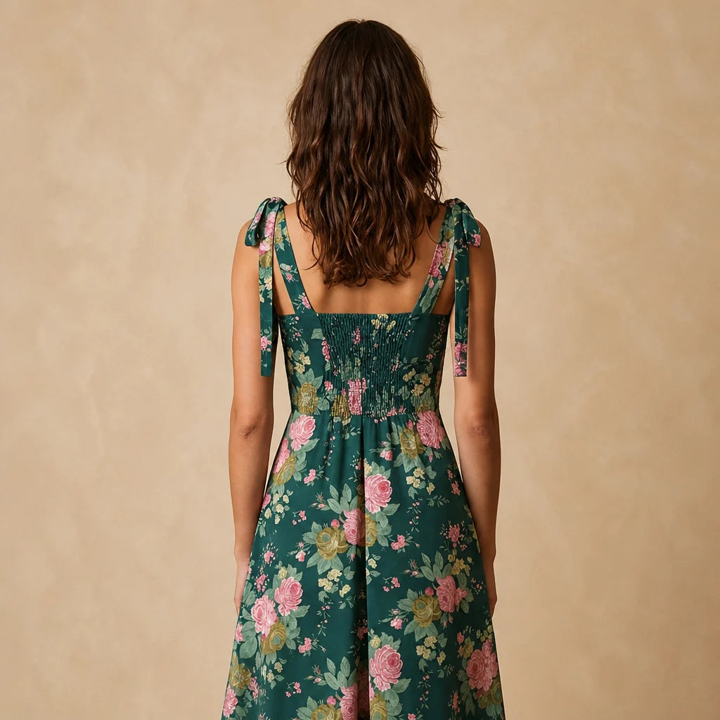 Robe Courte Fendue à Imprimé Floral Norma