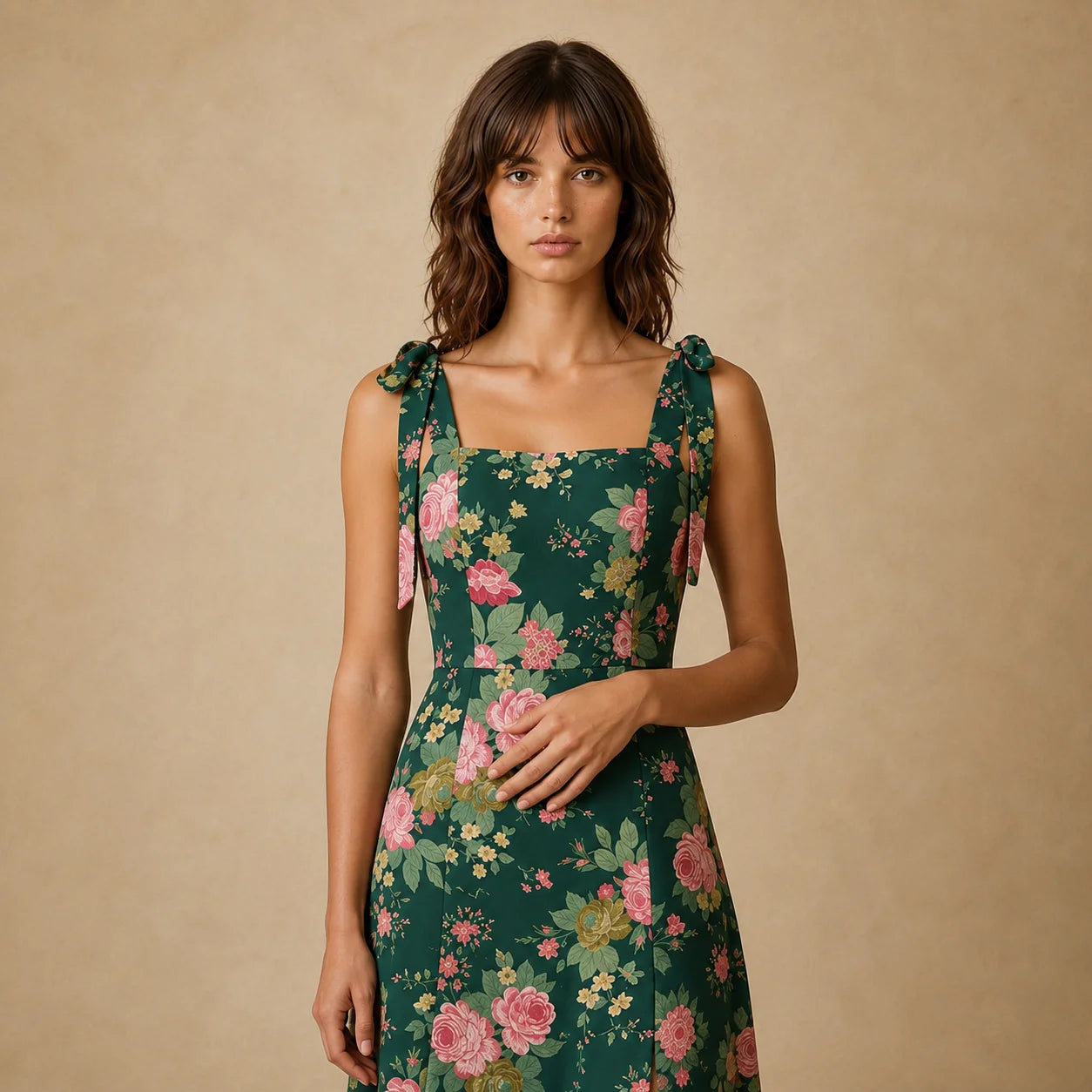 Robe Courte Fendue à Imprimé Floral Norma