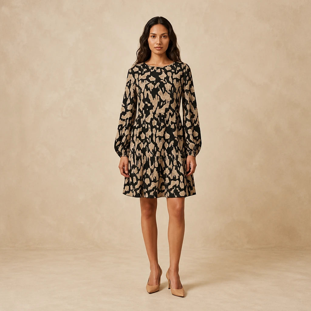 Robe Courte Fluide à Manches Longues Olga