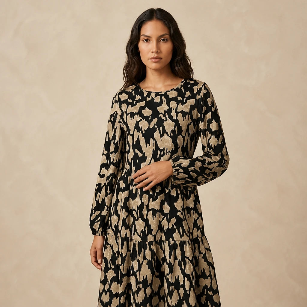 Robe Courte Fluide à Manches Longues Olga