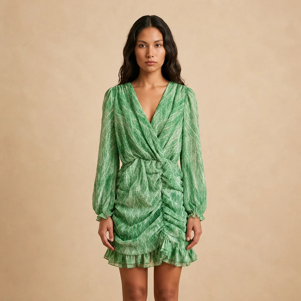 Robe Courte Fluide au Motif Sauvage Silvia
