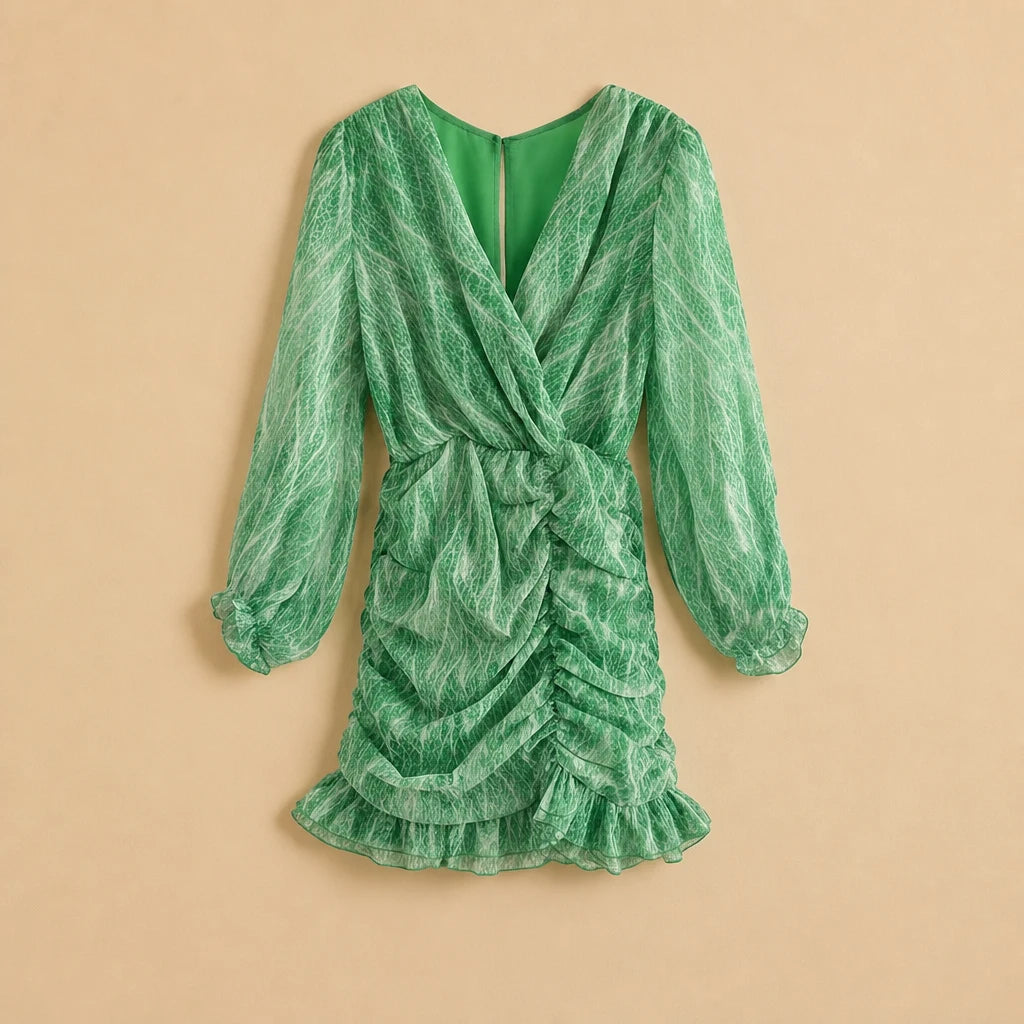 Robe Courte Fluide au Motif Sauvage Silvia