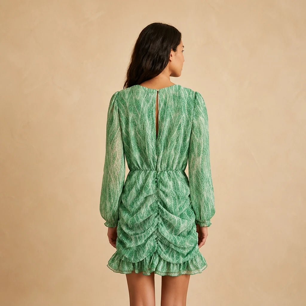 Robe Courte Fluide au Motif Sauvage Silvia