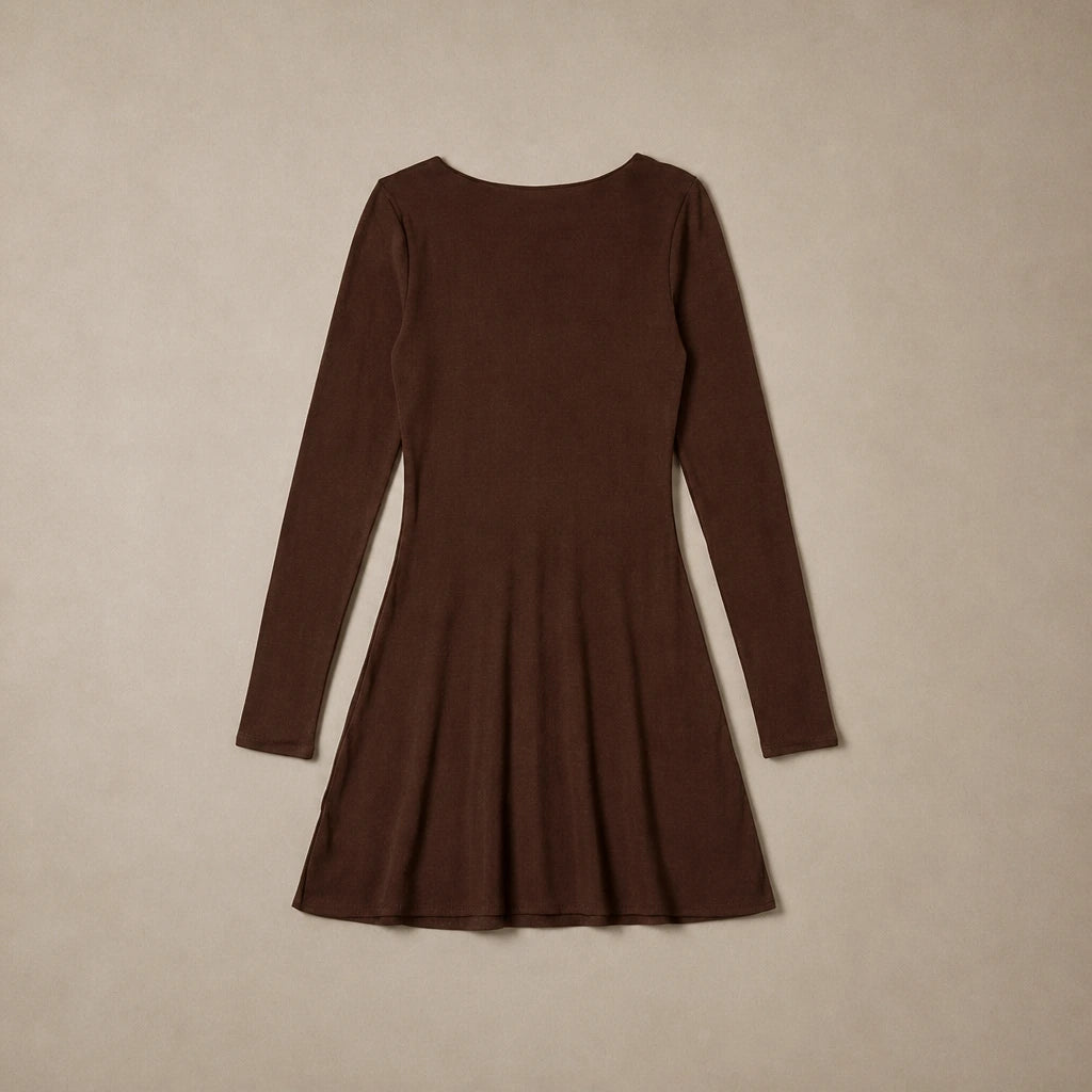 Robe Courte Moulante en Maille Côtelée Francesca