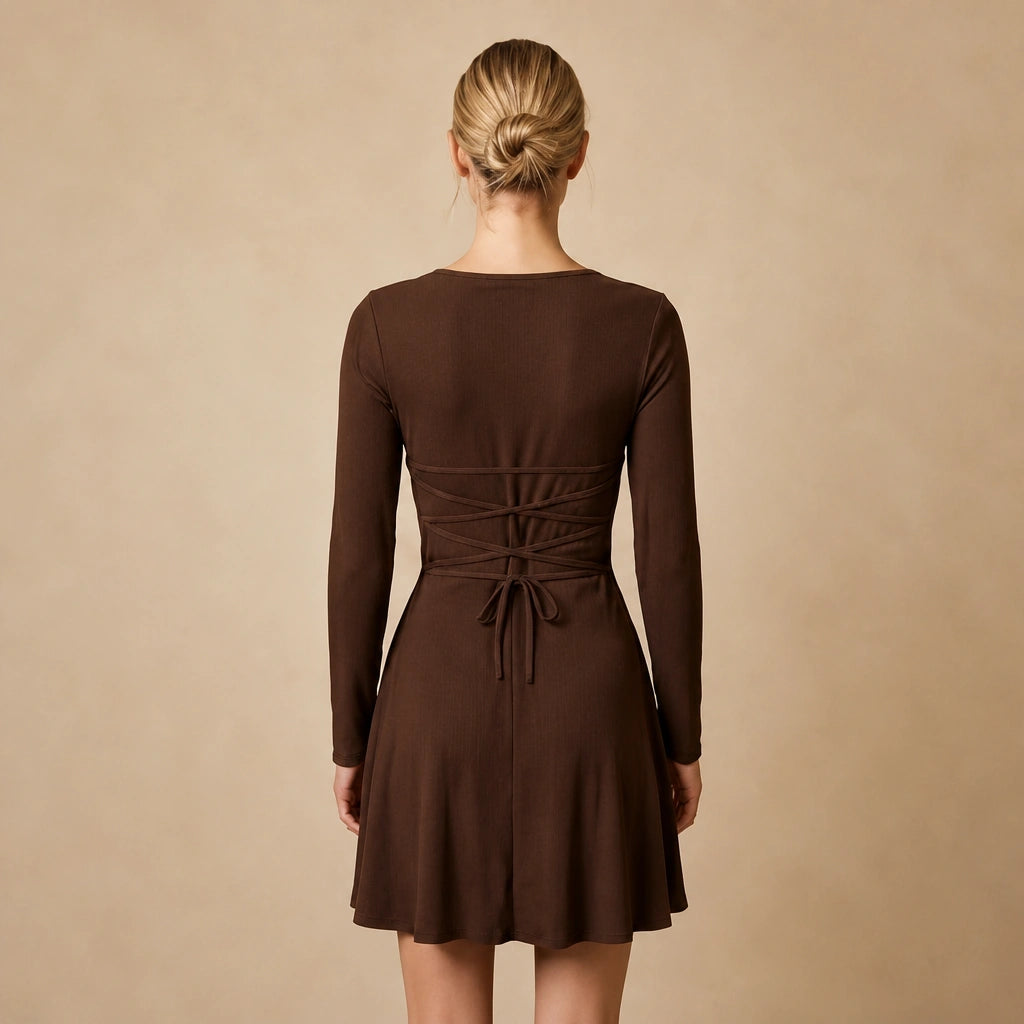 Robe Courte Moulante en Maille Côtelée Francesca