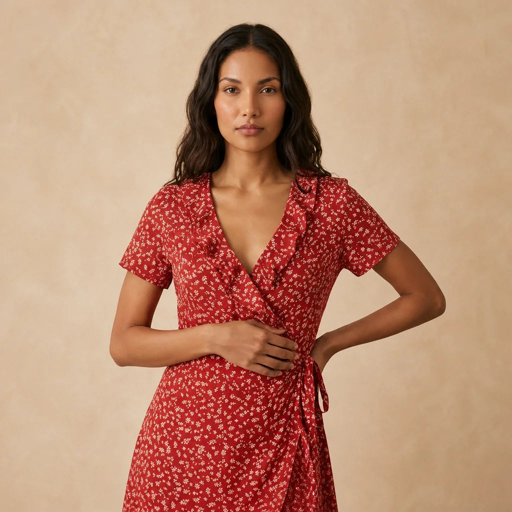 Robe Courte Volantée à Imprimé Floral Alessandra
