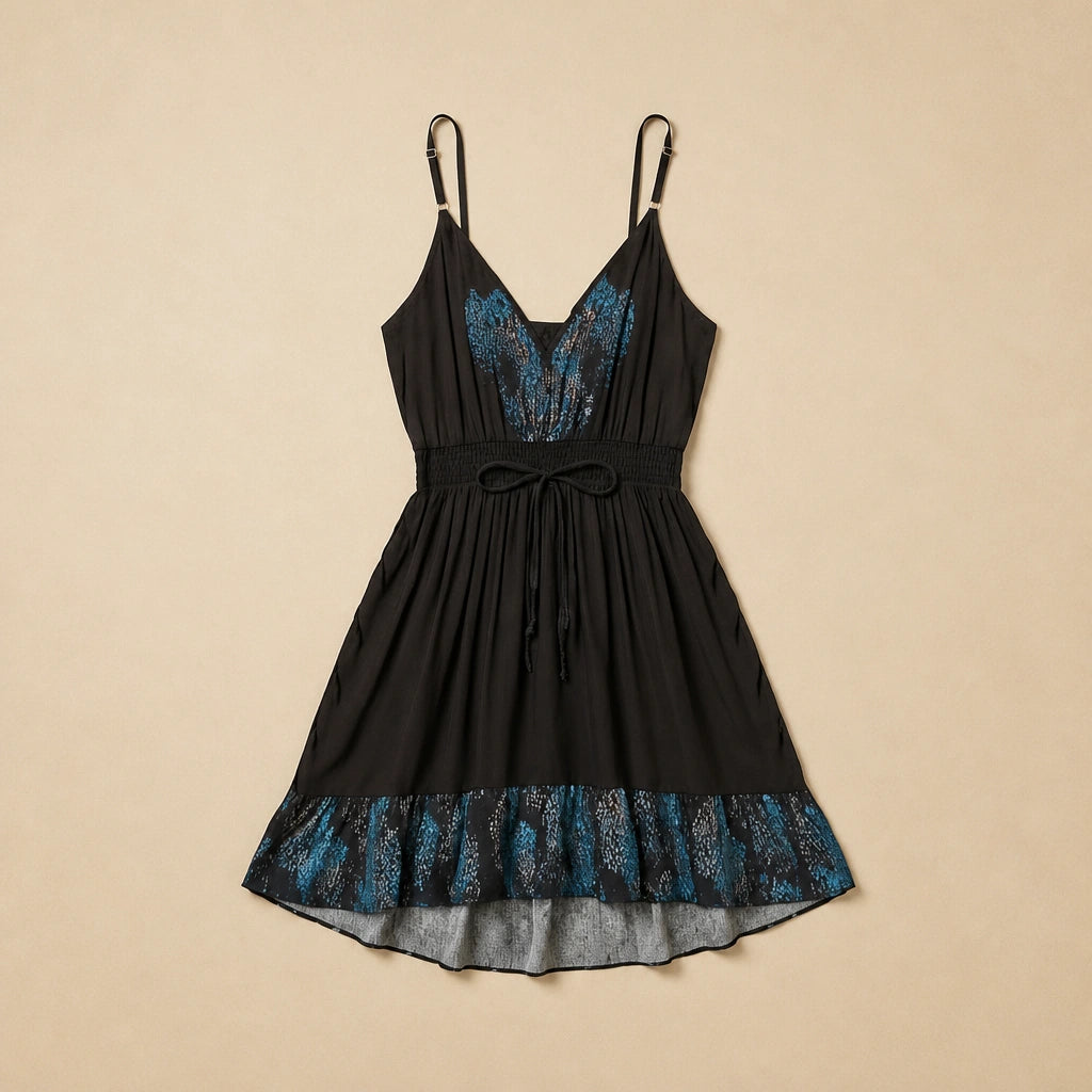 Robe Courte Volantée à Imprimé Western Montesi