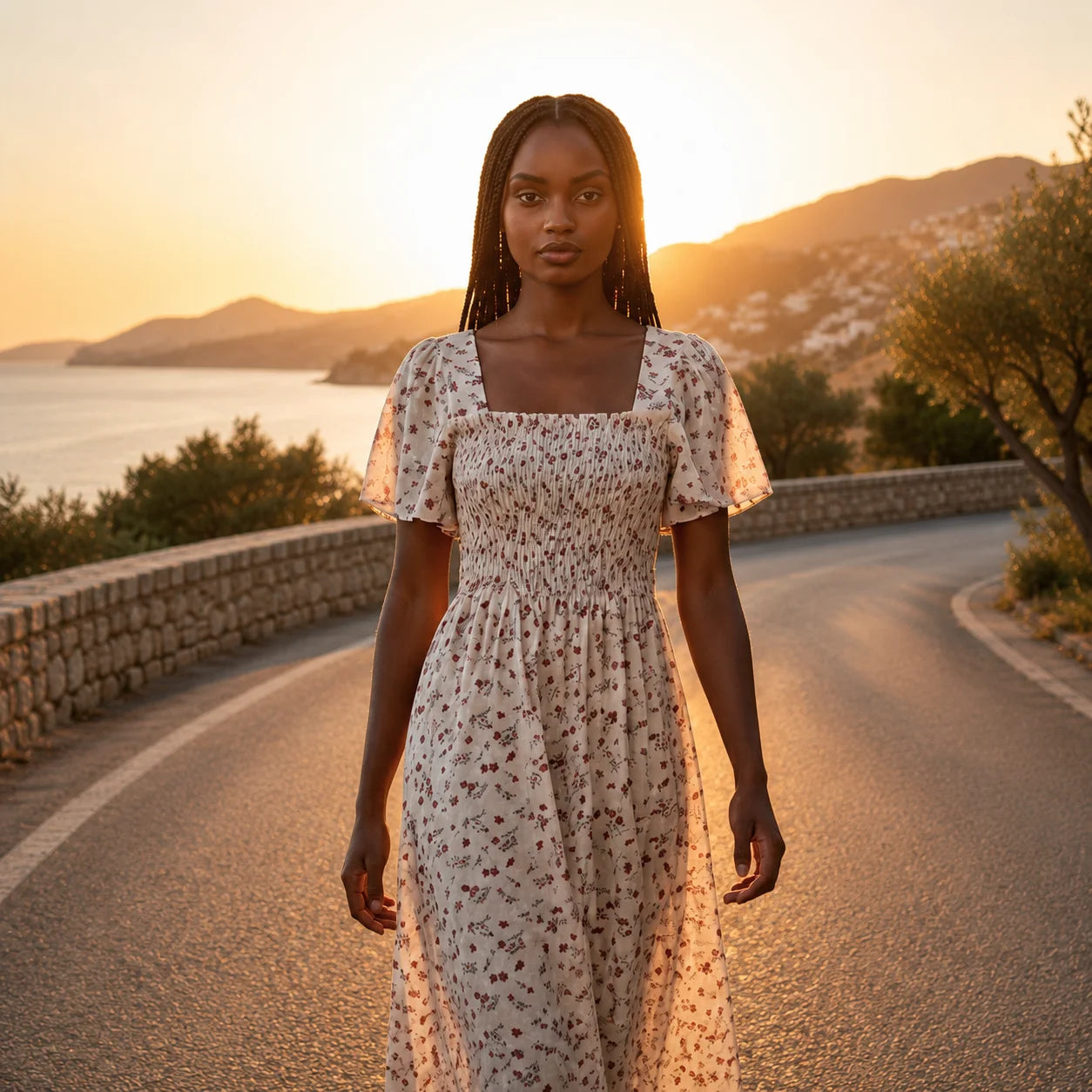 Robe Évasée à Imprimé Champêtre Morone