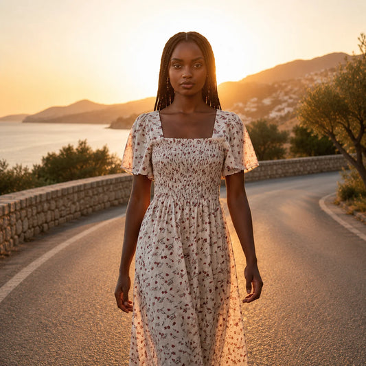 Robe Évasée à Imprimé Champêtre Morone