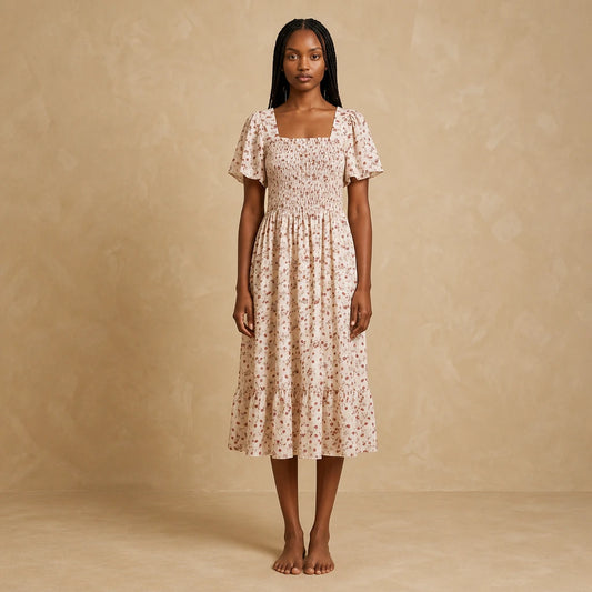 Robe Évasée à Imprimé Champêtre Morone