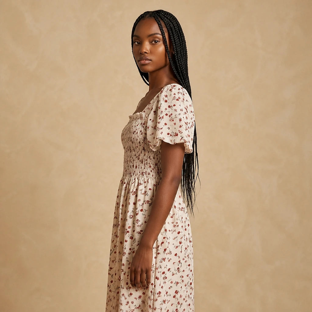 Robe Évasée à Imprimé Champêtre Morone