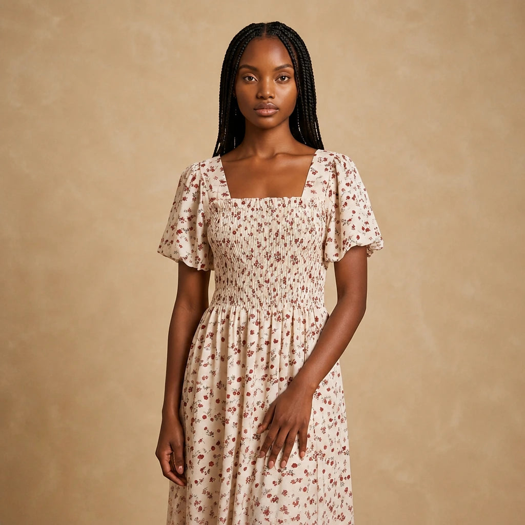 Robe Évasée à Imprimé Champêtre Morone