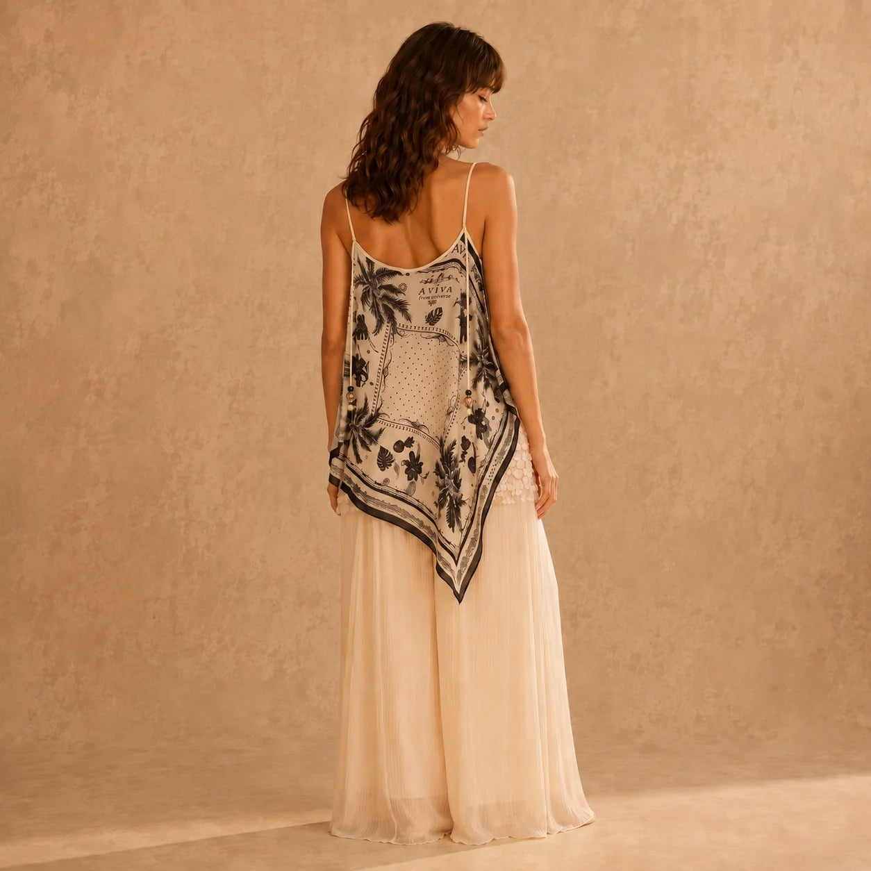 Robe Longue Ajustée à Imprimé Graphiques Acampora