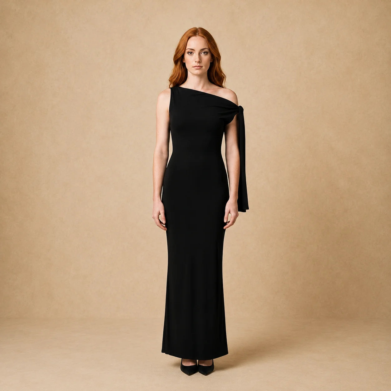 Robe Longue Asymétrique Drapé Isabella