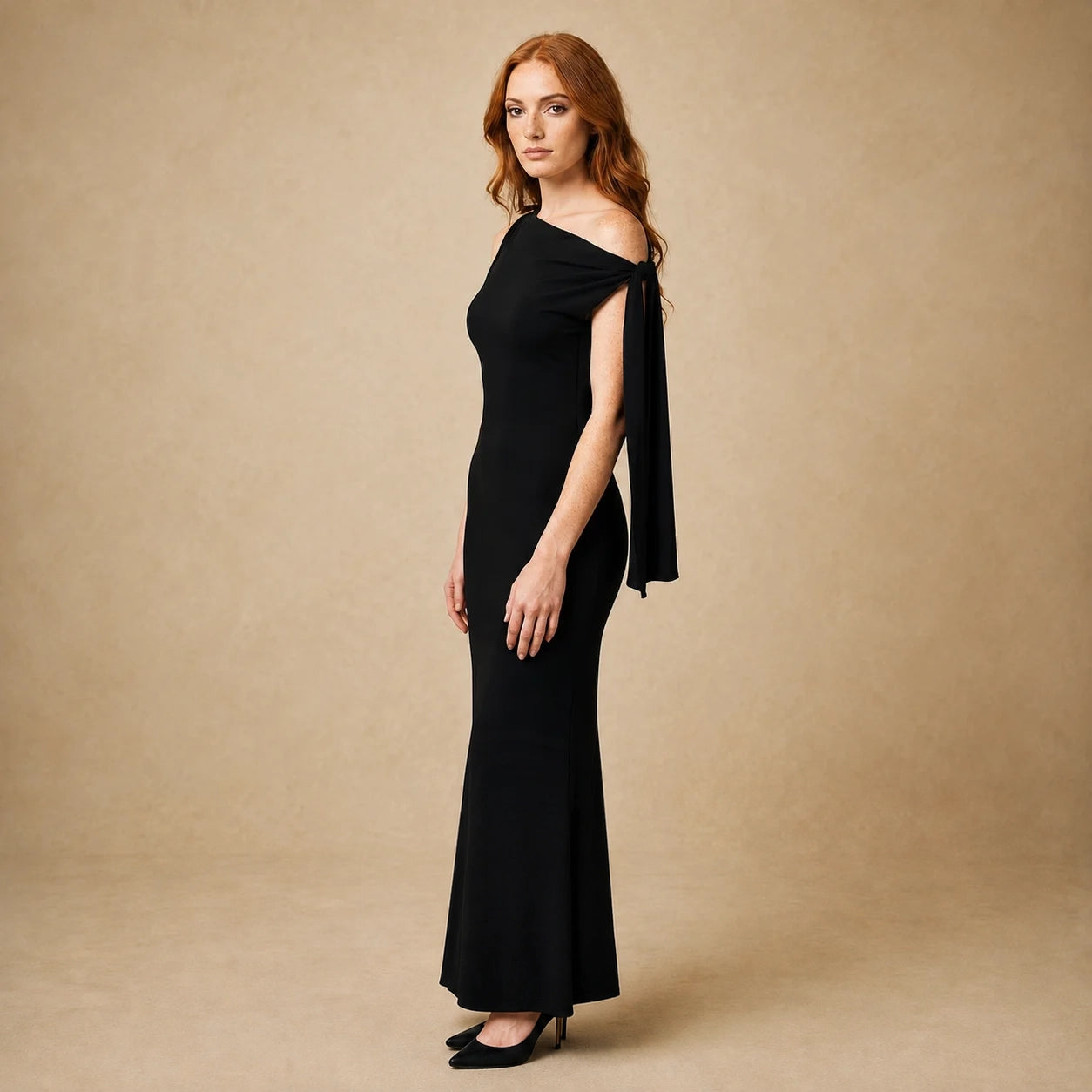 Robe Longue Asymétrique Drapé Isabella