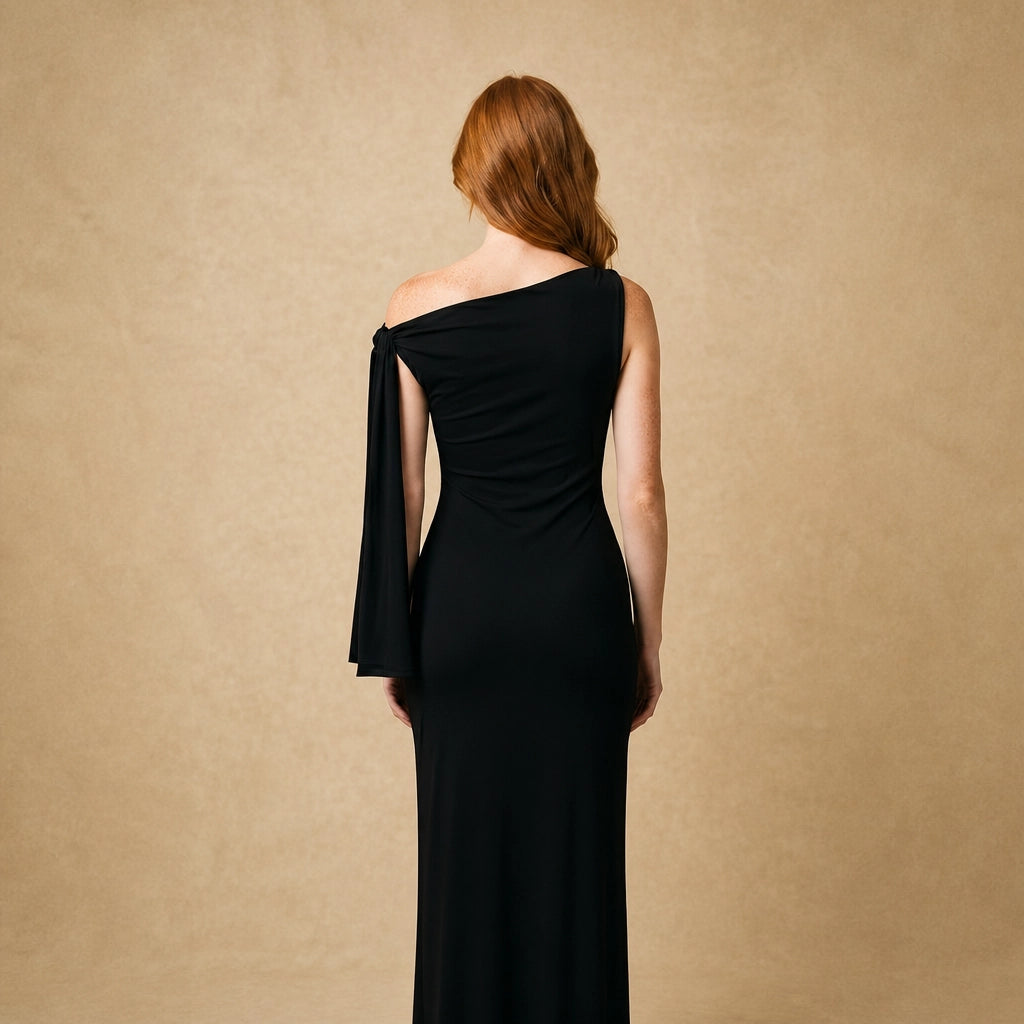 Robe Longue Asymétrique Drapé Isabella