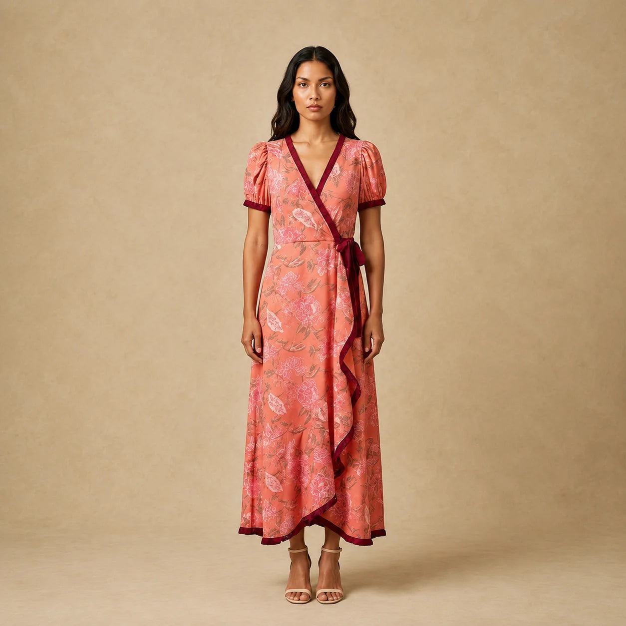 Robe Longue Bohème en Voile Imprimé Luana