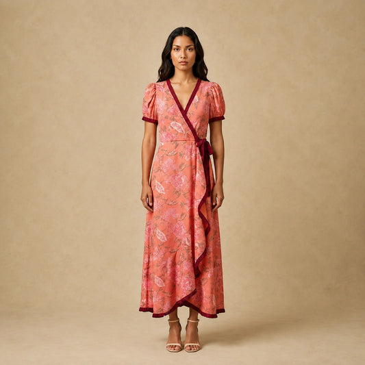 Robe Longue Bohème en Voile Imprimé Luana