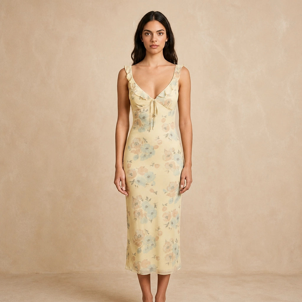 Robe Longue Dos Nu à Imprimé Floral Letizia