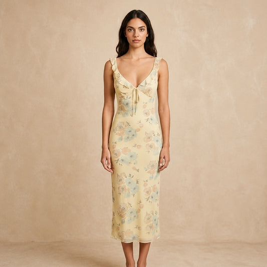 Robe Longue Dos Nu à Imprimé Floral Letizia