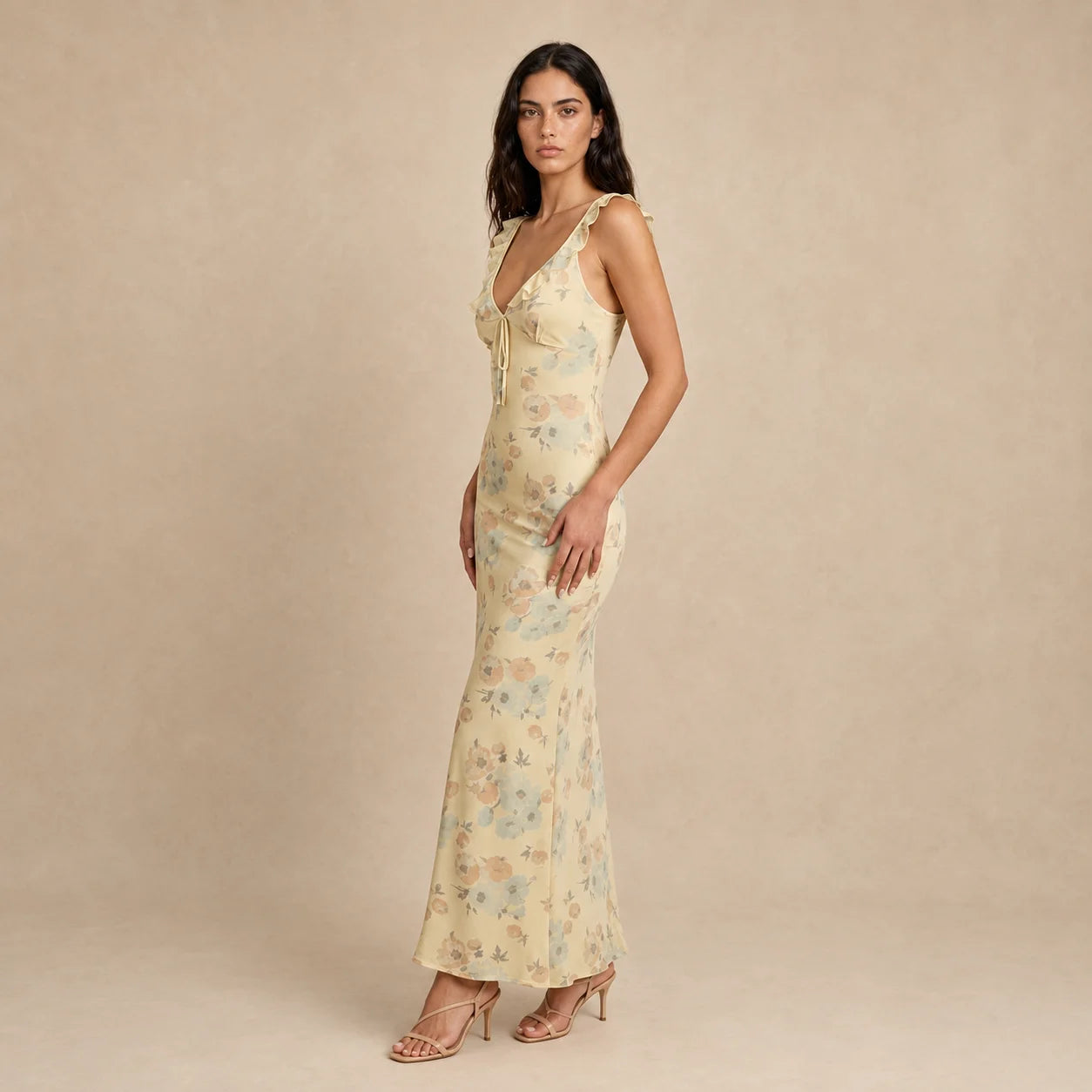 Robe Longue Dos Nu à Imprimé Floral Letizia