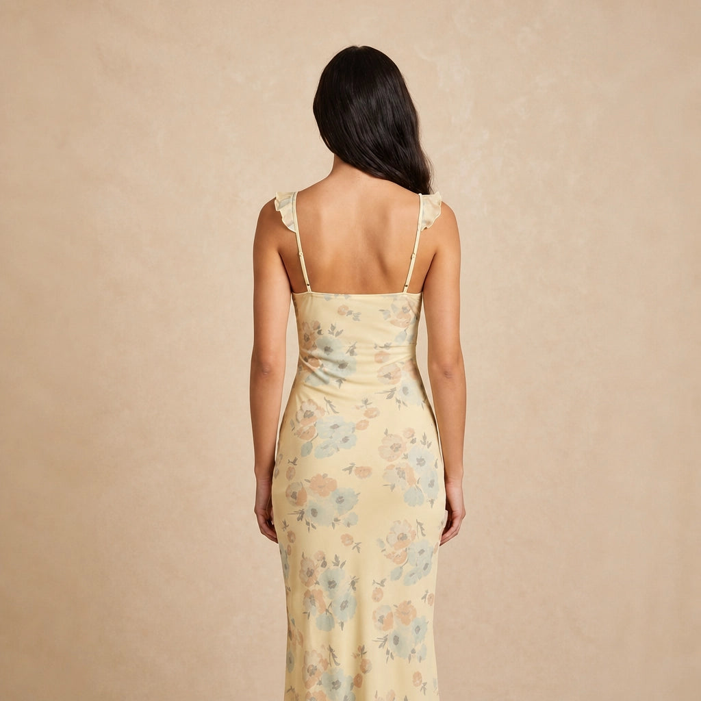 Robe Longue Dos Nu à Imprimé Floral Letizia