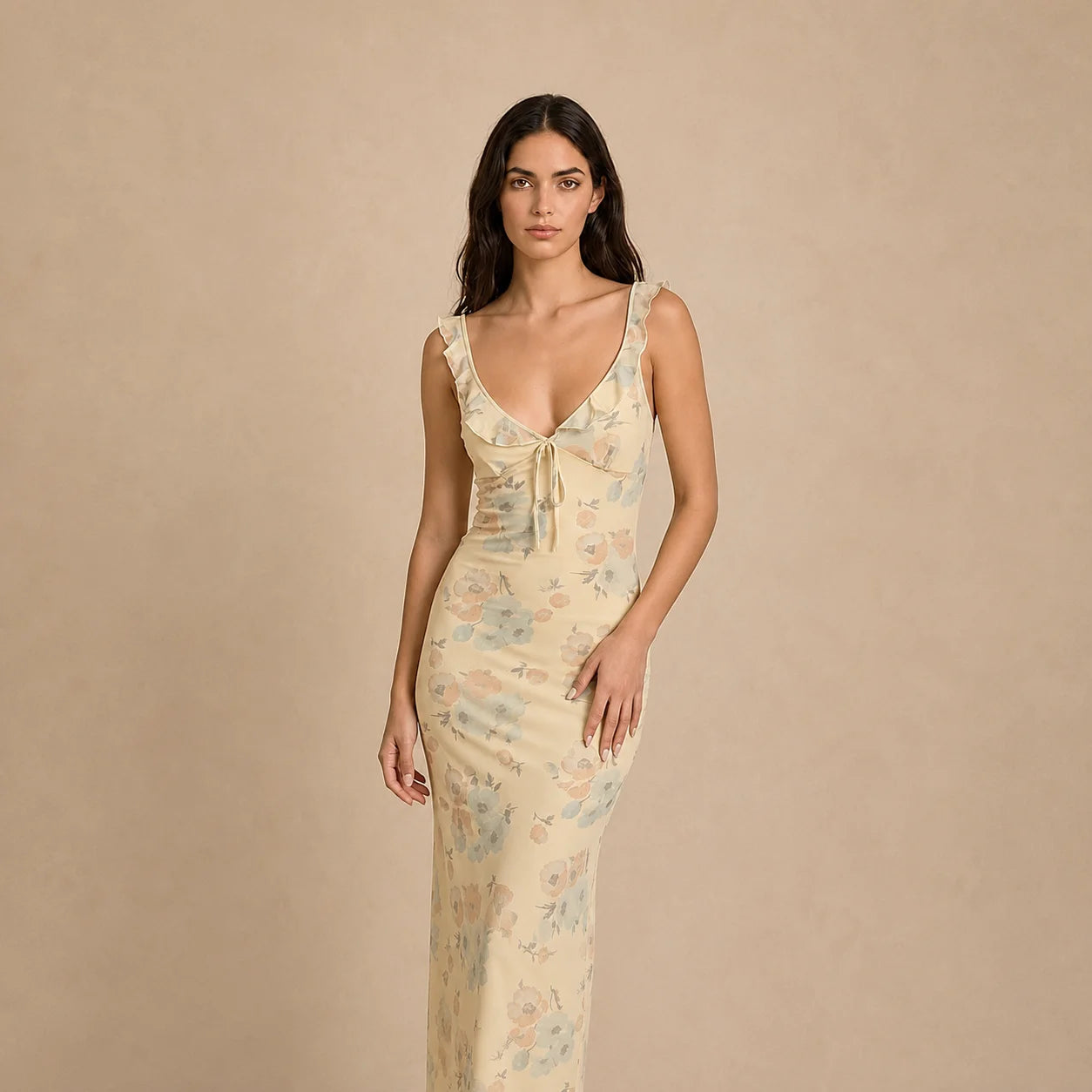 Robe Longue Dos Nu à Imprimé Floral Letizia