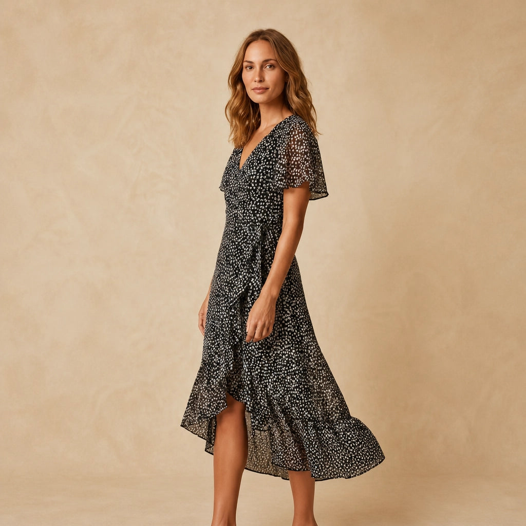 Robe Longue Fendue à Décolleté Plongeant Simona