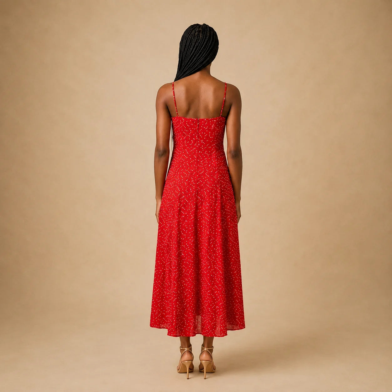 Robe Longue Fluide Imprimée Rouge Frattini