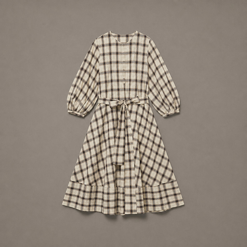 Robe Longue Fluide Style Tartan Sophistiqué Gismondi