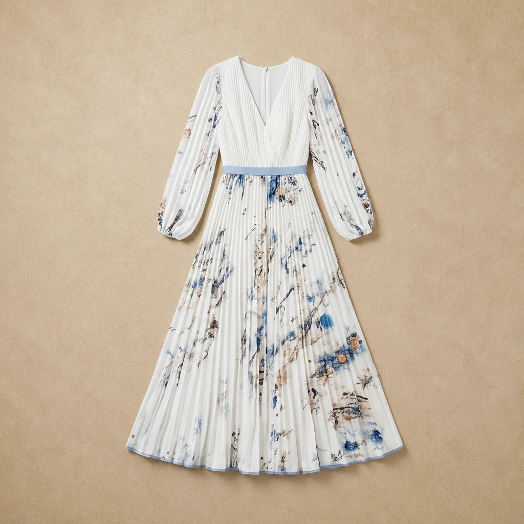 Robe Longue à Imprimé Floral Ginevra