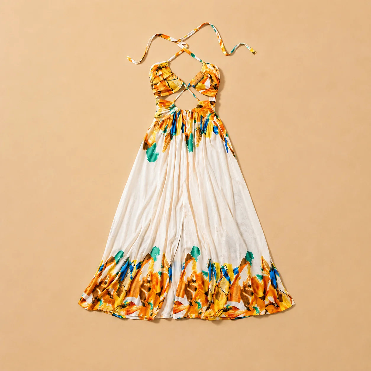 Robe Longue Fluide à Imprimé Graphique Lagana
