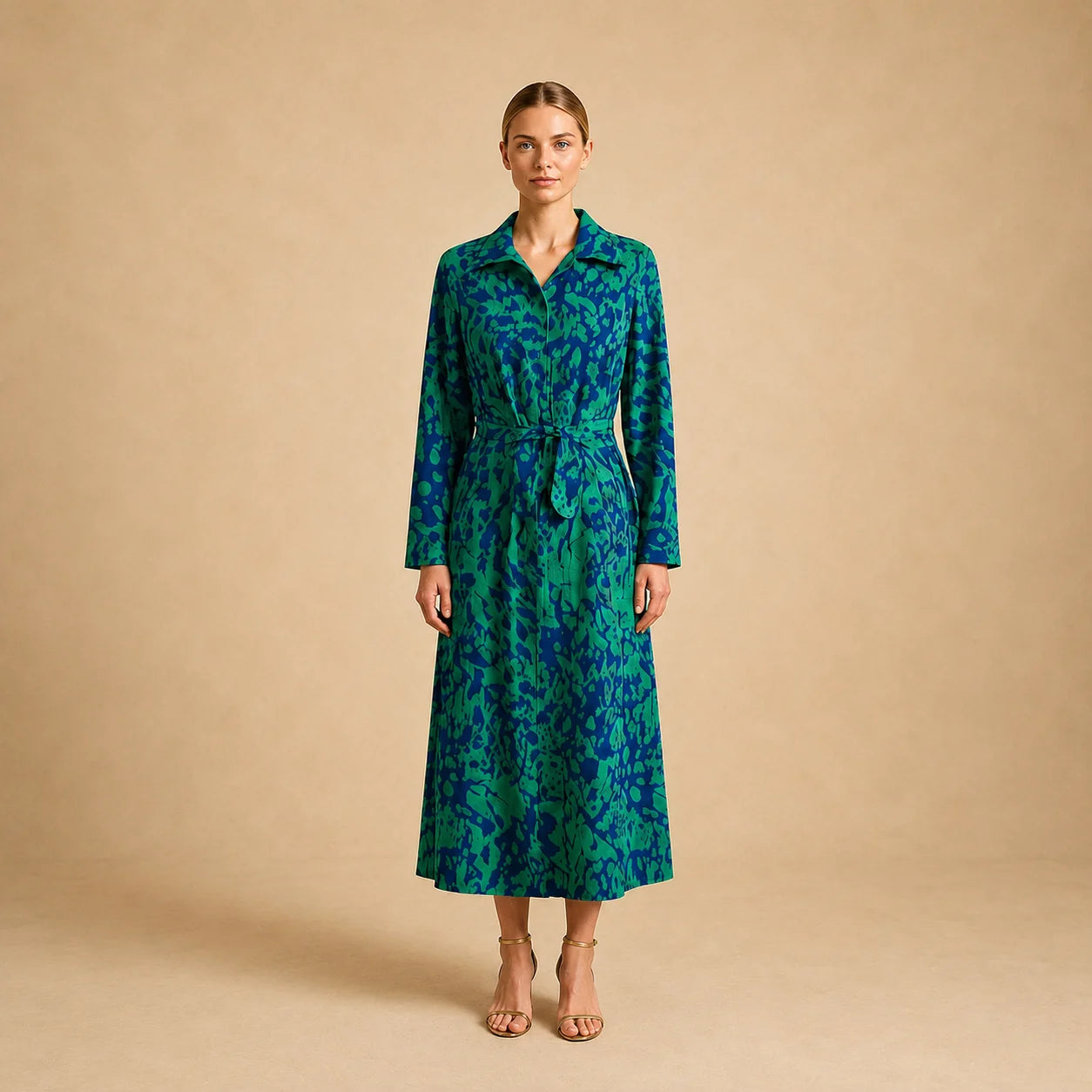 Robe Longue Fluide à Motif Botanique Neiva