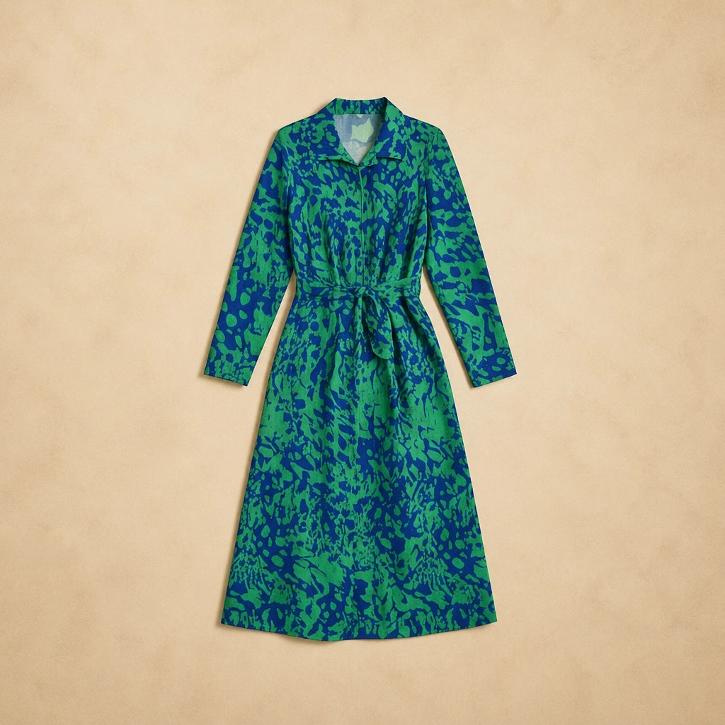 Robe Longue Fluide à Motif Botanique Neiva