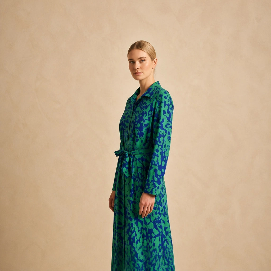 Robe Longue Fluide à Motif Botanique Neiva