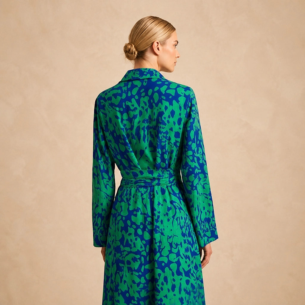 Robe Longue Fluide à Motif Botanique Neiva