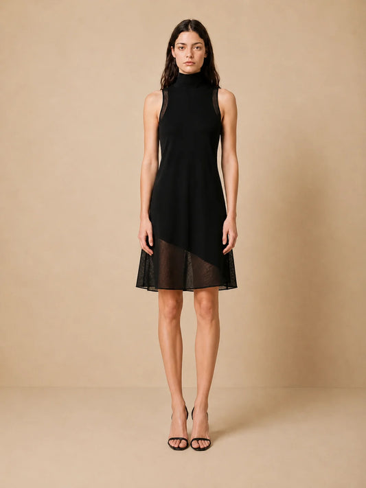 Robe Longue Noir Double Épaisseur Aveni
