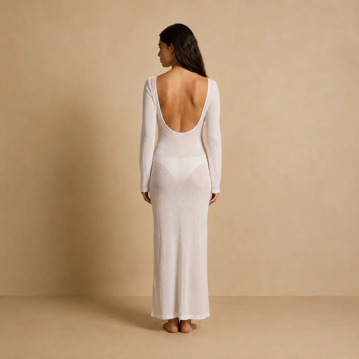 Robe Longue Transparente en Maille Fine Giorgia