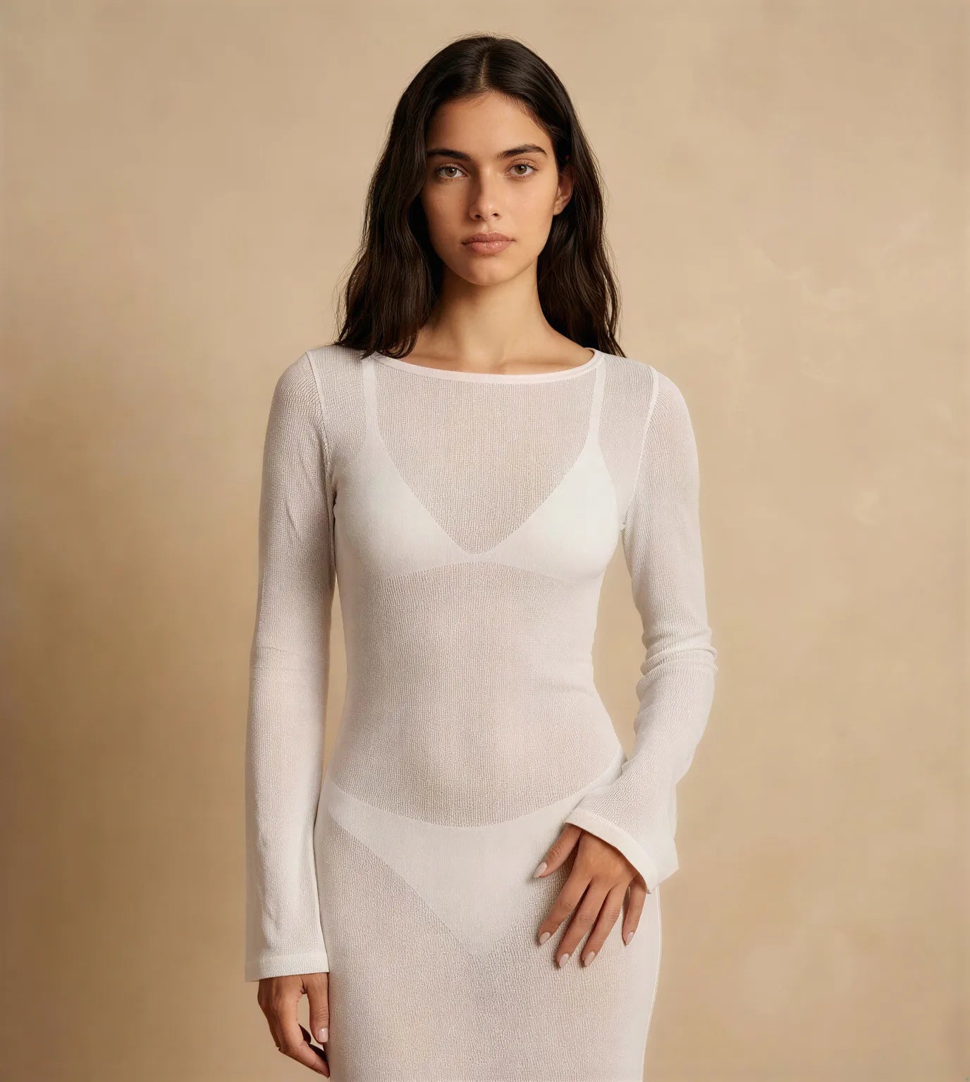 Robe Longue Transparente en Maille Fine Giorgia