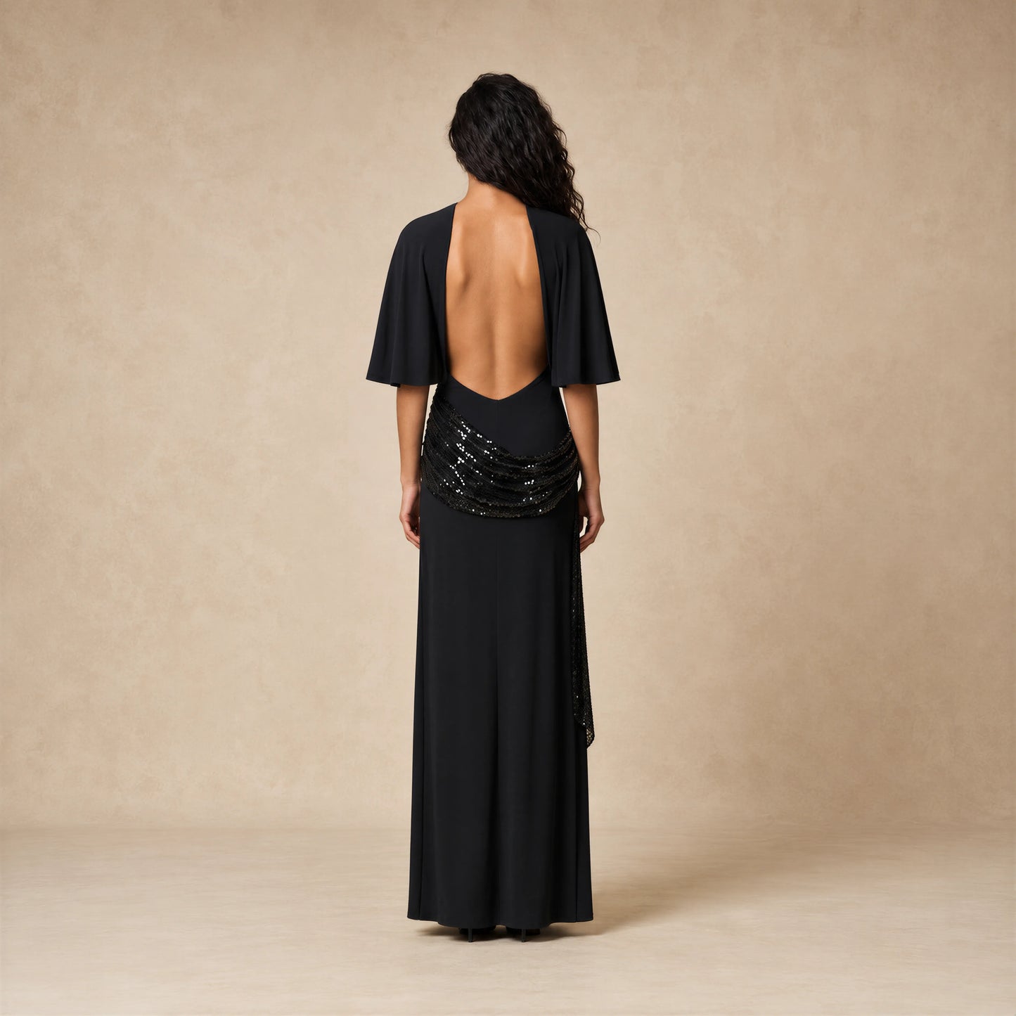 Robe Longue à Col Officier et Ceinture Ricci