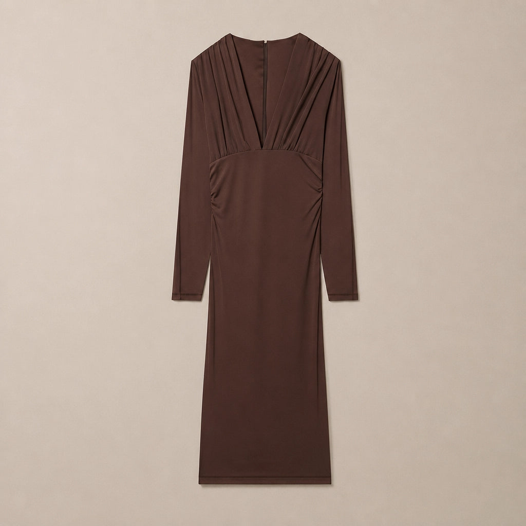 Robe Longue à Col V Évasée Gotti