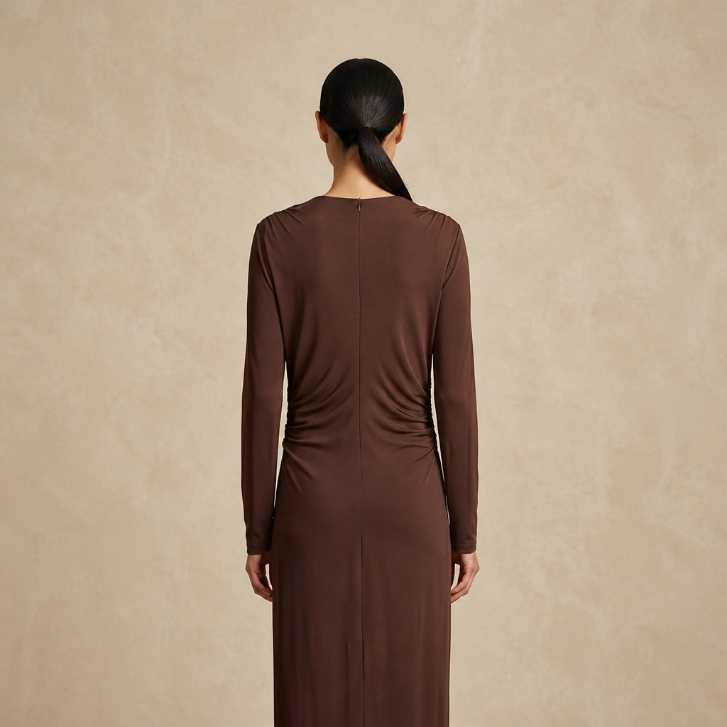 Robe Longue à Col V Évasée Gotti