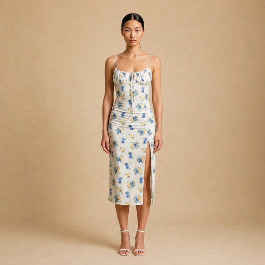 Robe Longue à Imprimé Floral Elide