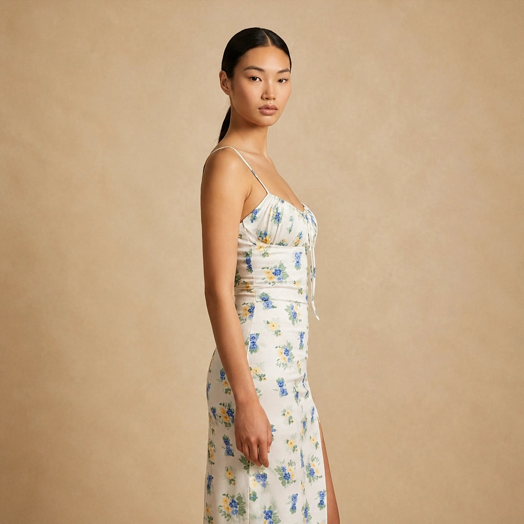 Robe Longue à Imprimé Floral Elide
