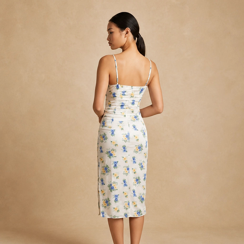 Robe Longue à Imprimé Floral Elide