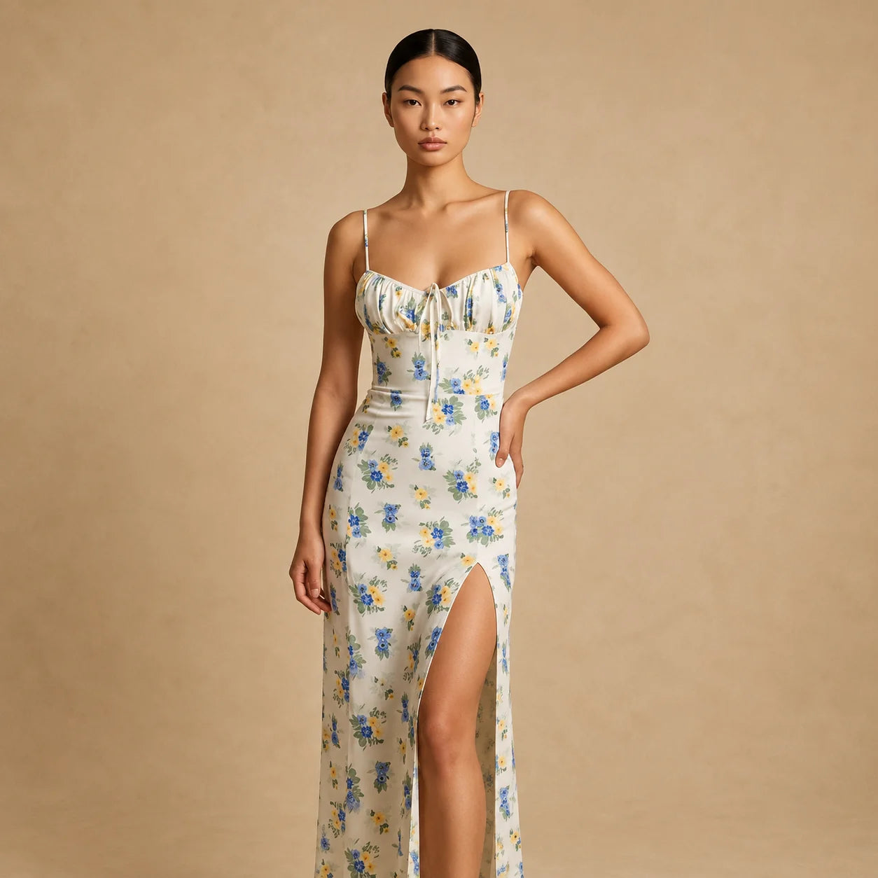 Robe Longue à Imprimé Floral Elide